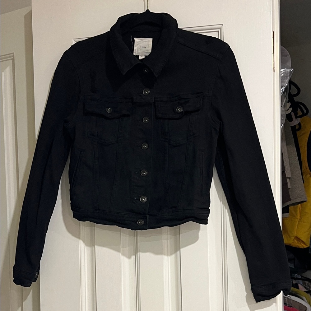 Black Distressed stretch Jacket